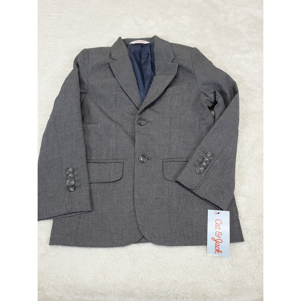 NWT Cat & Jack Gray Suit Jacket Blazer Boy 3T Holiday Classic Formal Event Party